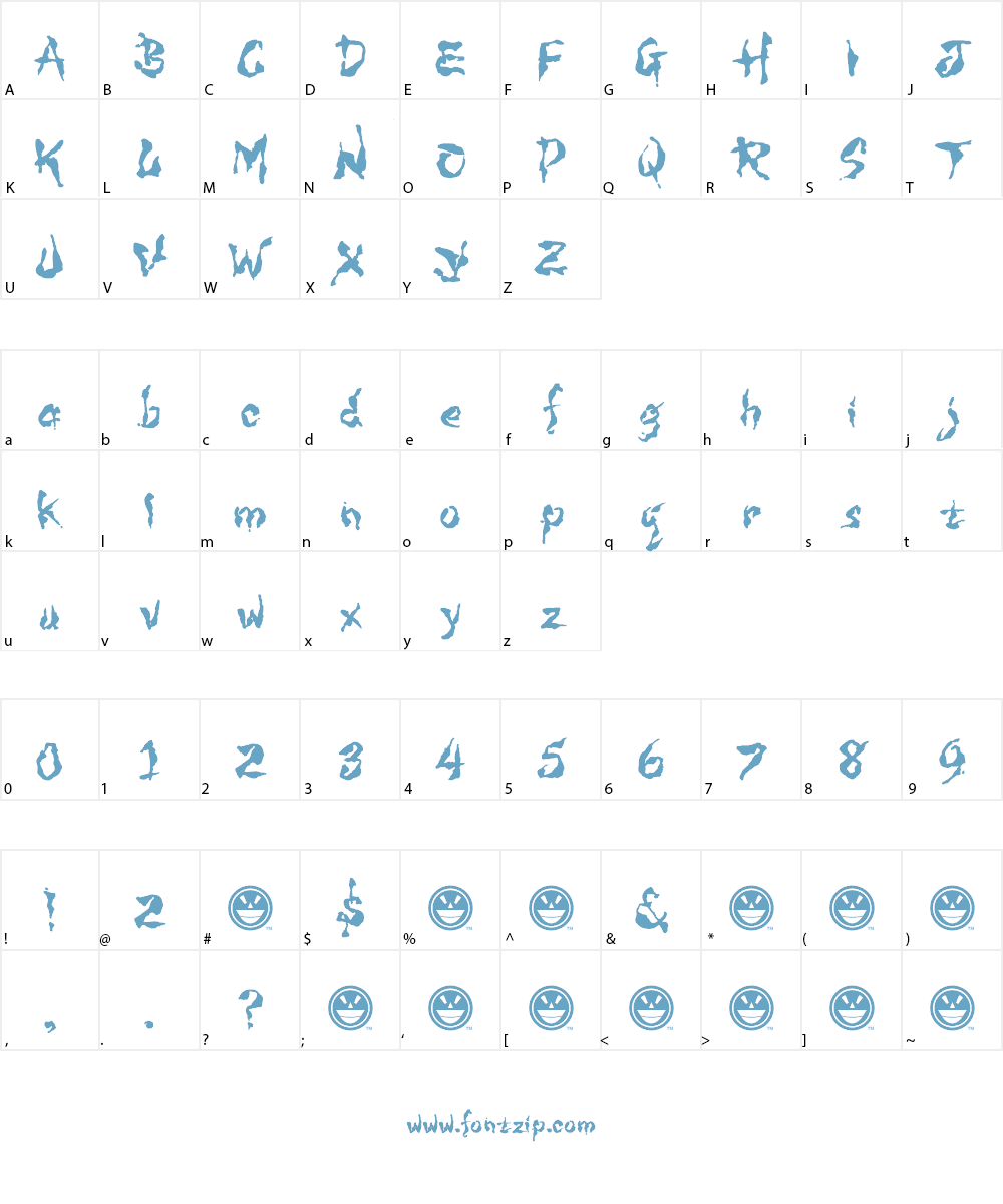 WILD3 Infected Hurt Font Character